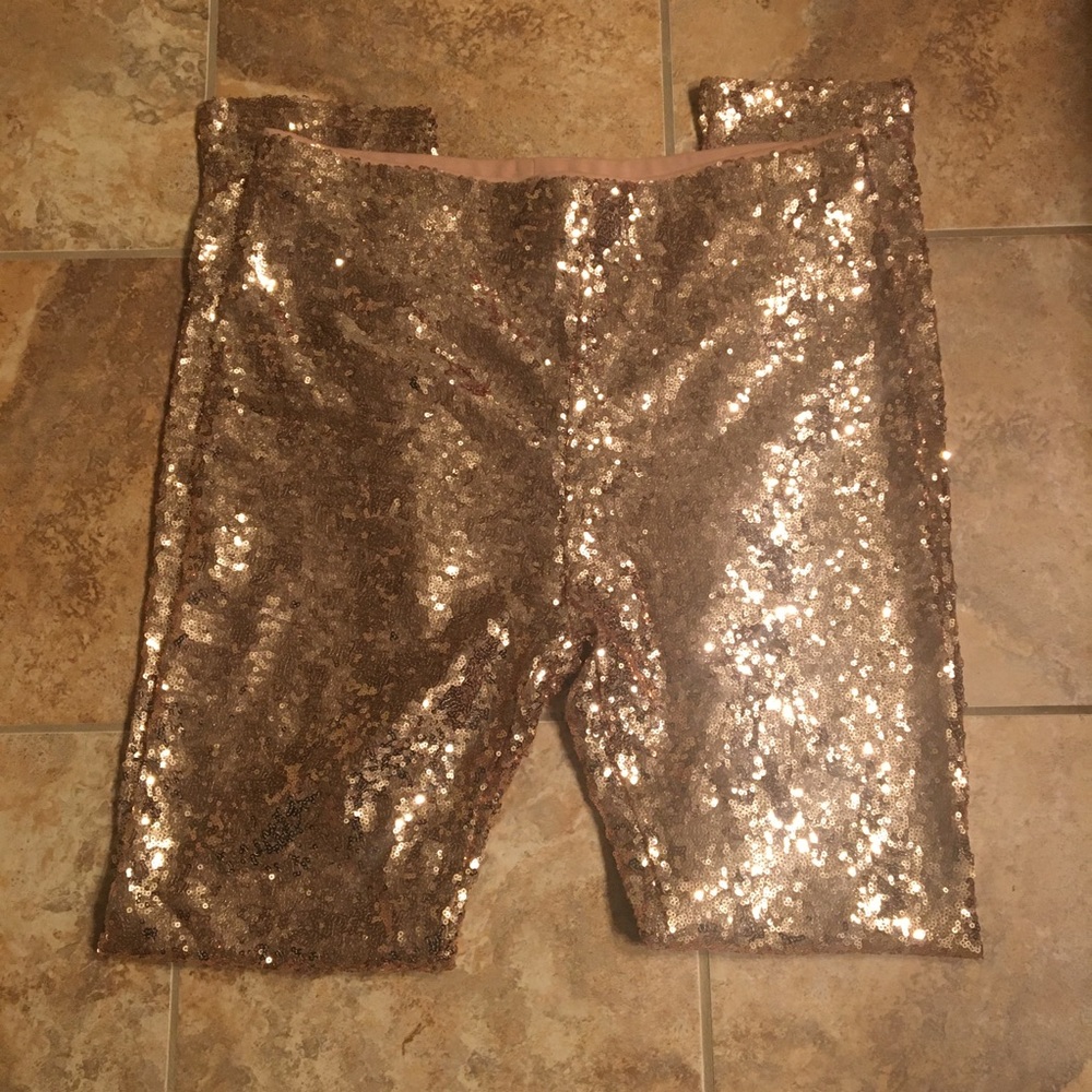 NWT Windsor Ladies Rose Gold Sequin Pants, Size L